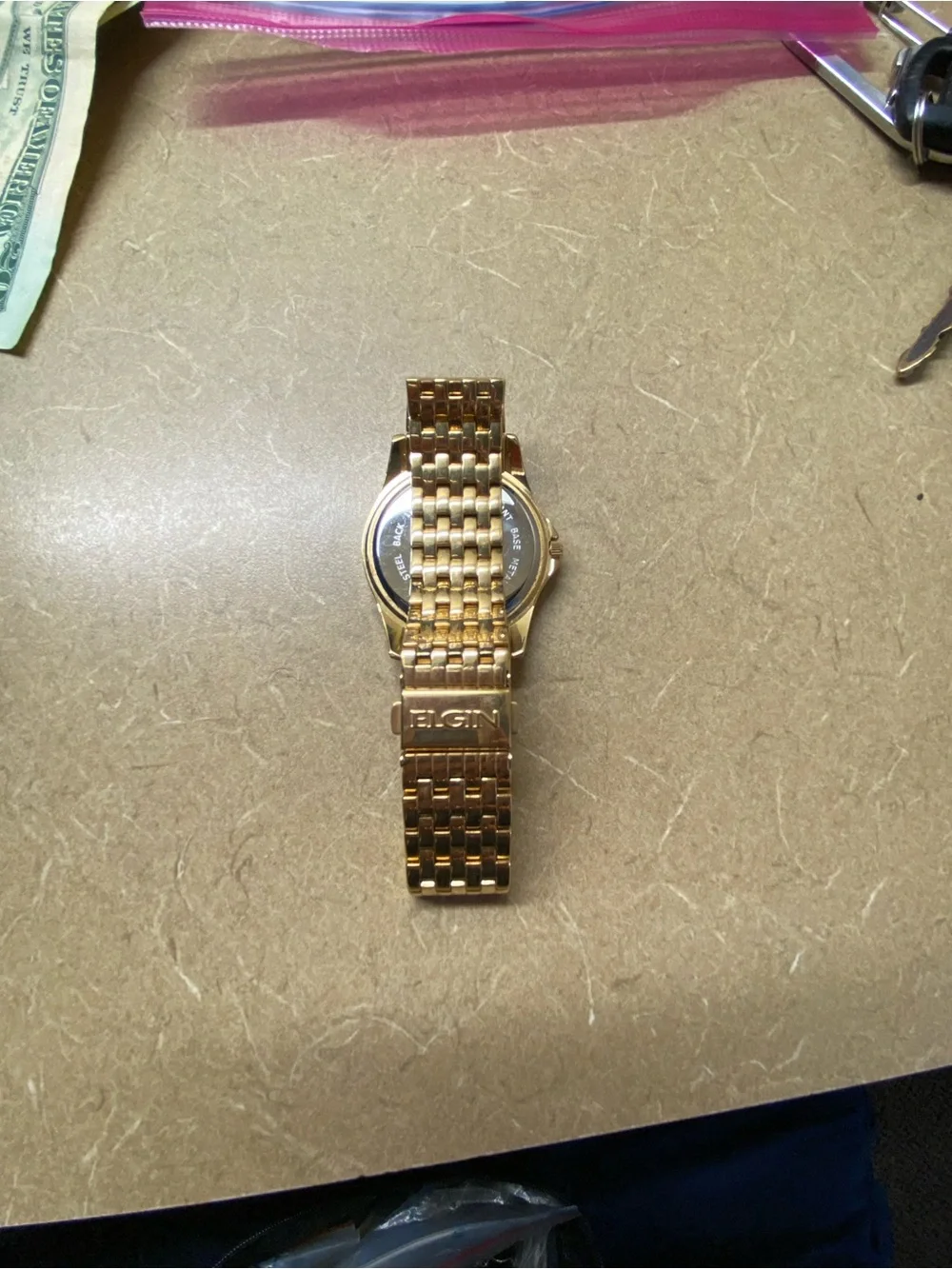 Elgin Gold-Tone Men's Crystal Accent Watch - Gold/Black